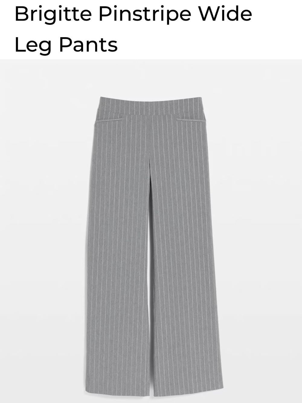Chico’s Brigitte Pinstripe Wide Leg Pull-On Pants Gray Size 2R / 12